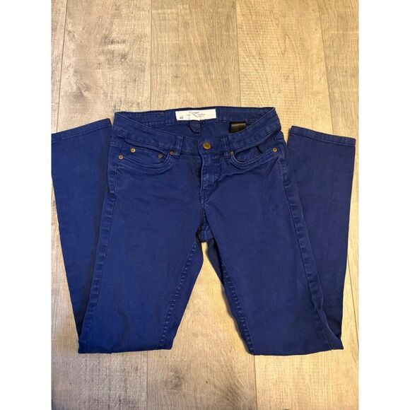 H&M L.O.G.G. Womens Blue Slim Fit Jeans Size 8 Cotton Blend Blue - Picture 3 of 4